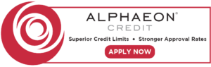 Alphaeon Credit Apply Now graphic and button