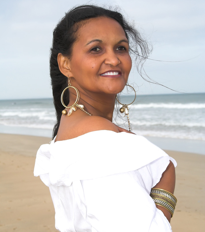 ethnic model at the beach